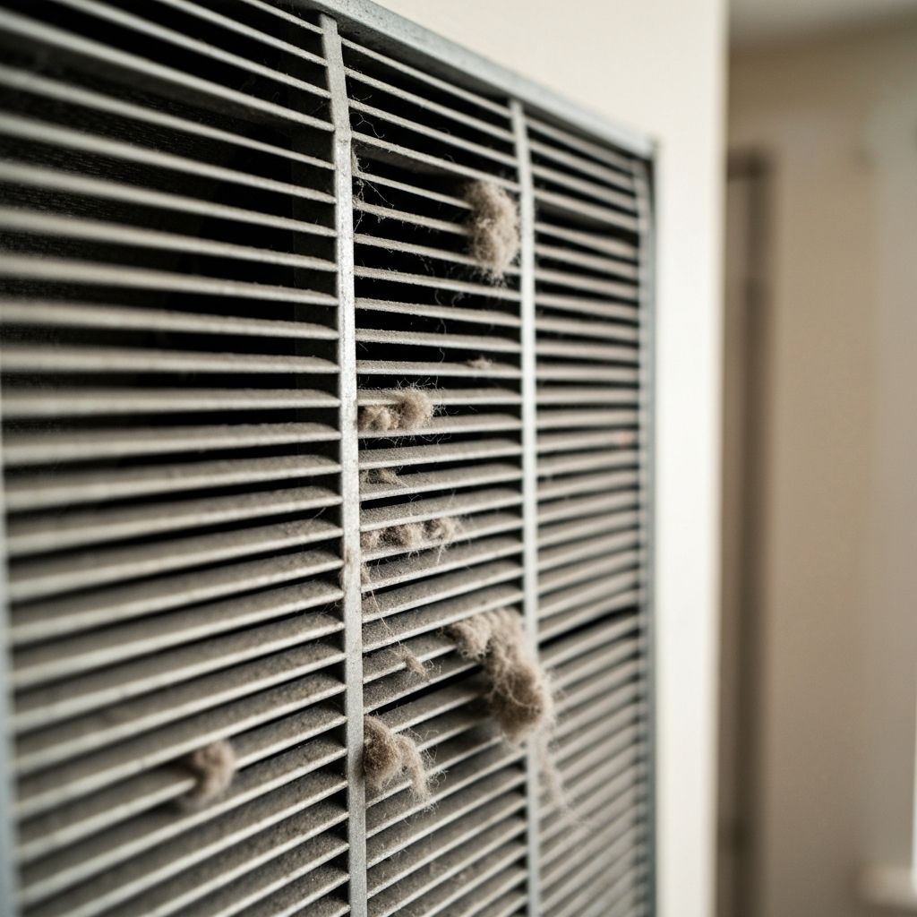 Dirty air vent before professional cleaning